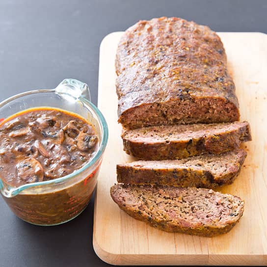 Meatloaf with Mushroom Gravy