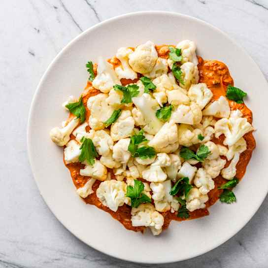 Crisp-Tender Cauliflower with Spicy Red Pepper Mayonnaise