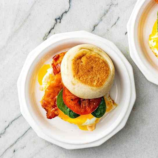 Bacon and Cheddar Breakfast Sandwiches