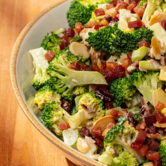 Broccoli Salad with Prosciutto, Cranberries and Almonds