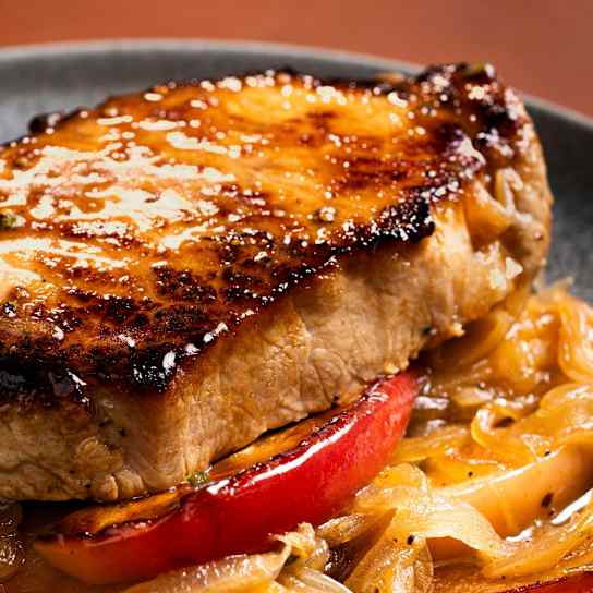 Cider-Brined Pork Chops with Apples and Onions