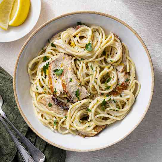 Creamy Pasta with Lemon-Pepper Chicken