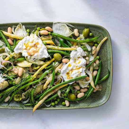 Lemony Bean Salad with Burrata