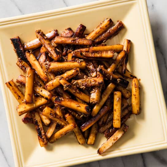 Sautéed Parsnips with Ginger, Maple, and Fennel Seeds