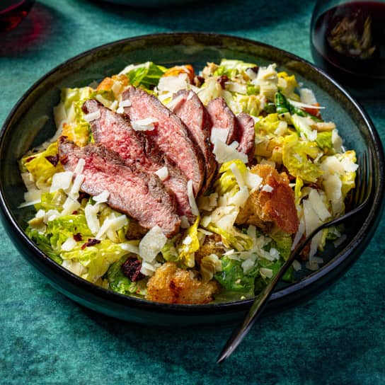 Steak Salad with Sun-Dried Tomatoes, Artichokes, and Creamy Balsamic Dressing