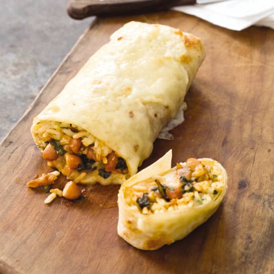 Baked Burritos with Pinto Beans and Swiss Chard