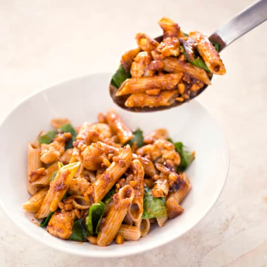Gluten-Free Penne with Spiced Butter, Cauliflower and Pine nuts