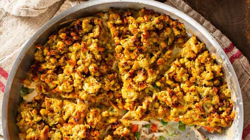 Turkey Pot Pie With Stuffing Crust