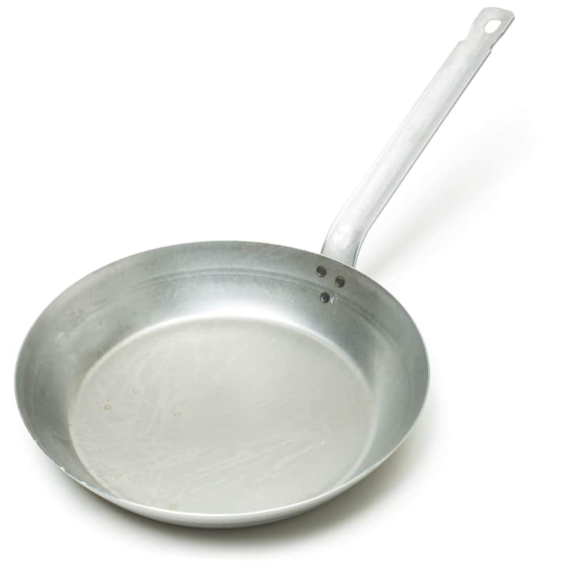 Vollrath 58930 12.5 Carbon Steel Frying Pan w/ Solid Metal Handle, Silver