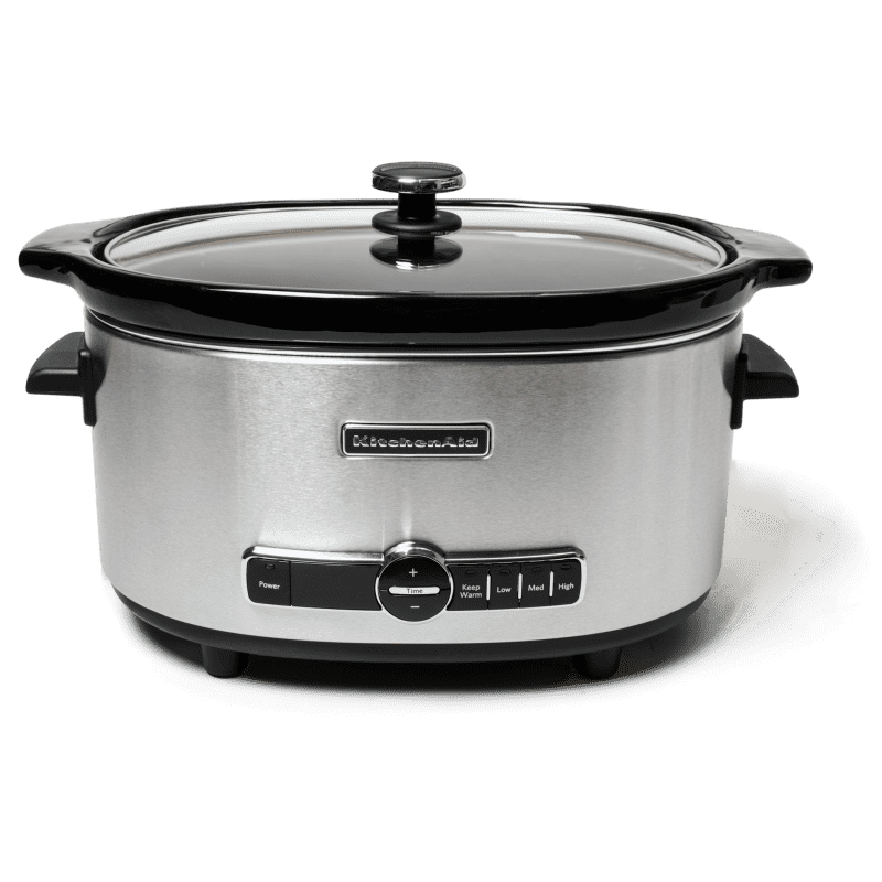 Hamilton Beach Portable 6 Quart Set & Forget Digital Programmable Slow  Cooker with Lid Lock, Temperature Probe, Dishwasher Safe Crock & Lid, Black  Stainless (33866)