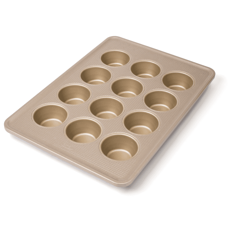 Farberware Nonstick Bakeware 12-Cup Muffin Tin / Nonstick 12-Cup Cupcake Tin  - 12 Cup, Gray 