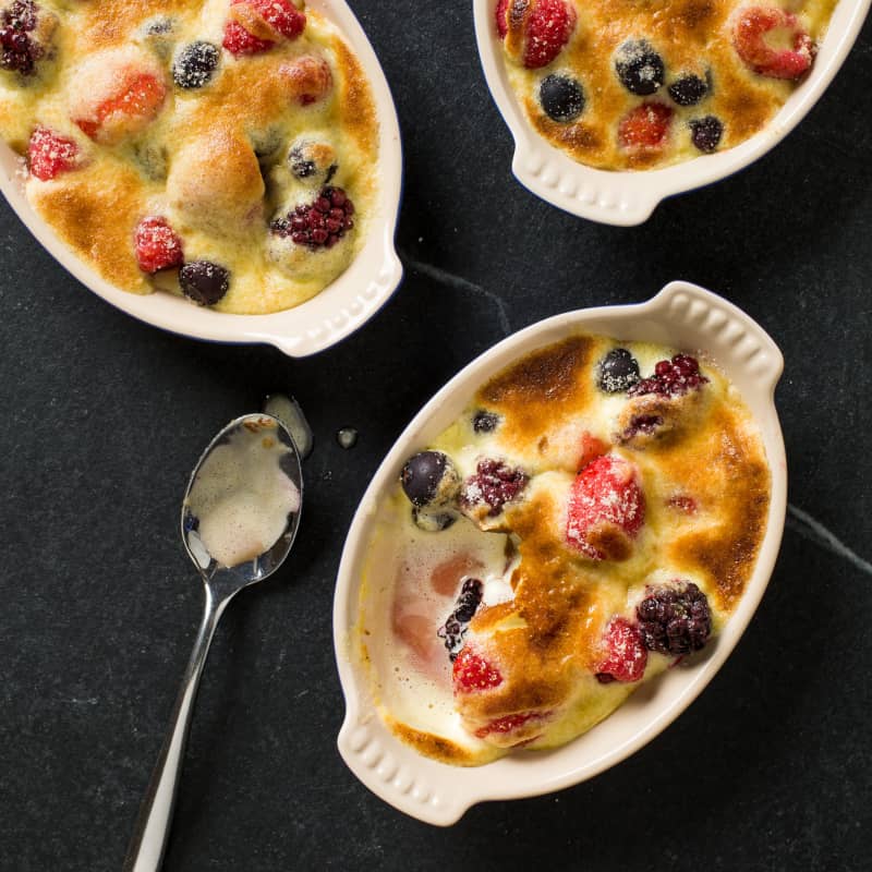 Individual Fresh Berry Gratins with Lemon Zabaglione