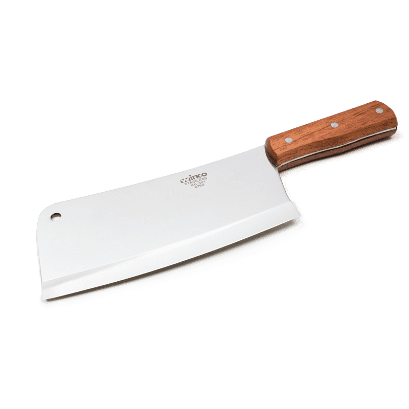 Winco KC-301 Heavy-Duty Chinese Cleaver with Wooden Handle 8