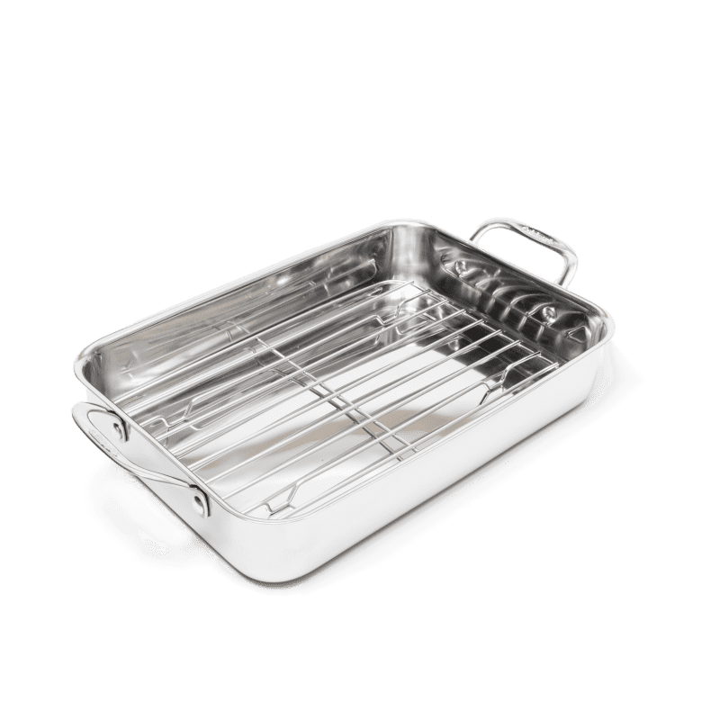 Stainless Steel Roasting Pan:Rectangular Small Roasting Pan With Rack Deep  Roaster Pan Tray Baking Pan With Rack Set Lasagna Pan Baking Tray Quarter