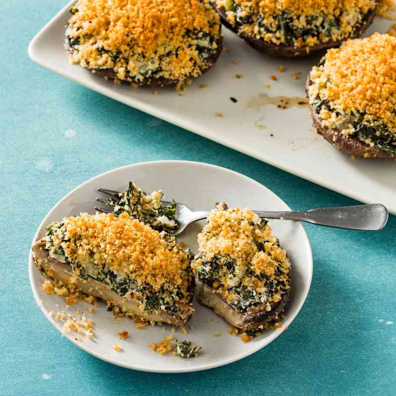 Stuffed Portobello Mushrooms with Spinach and Goat Cheese