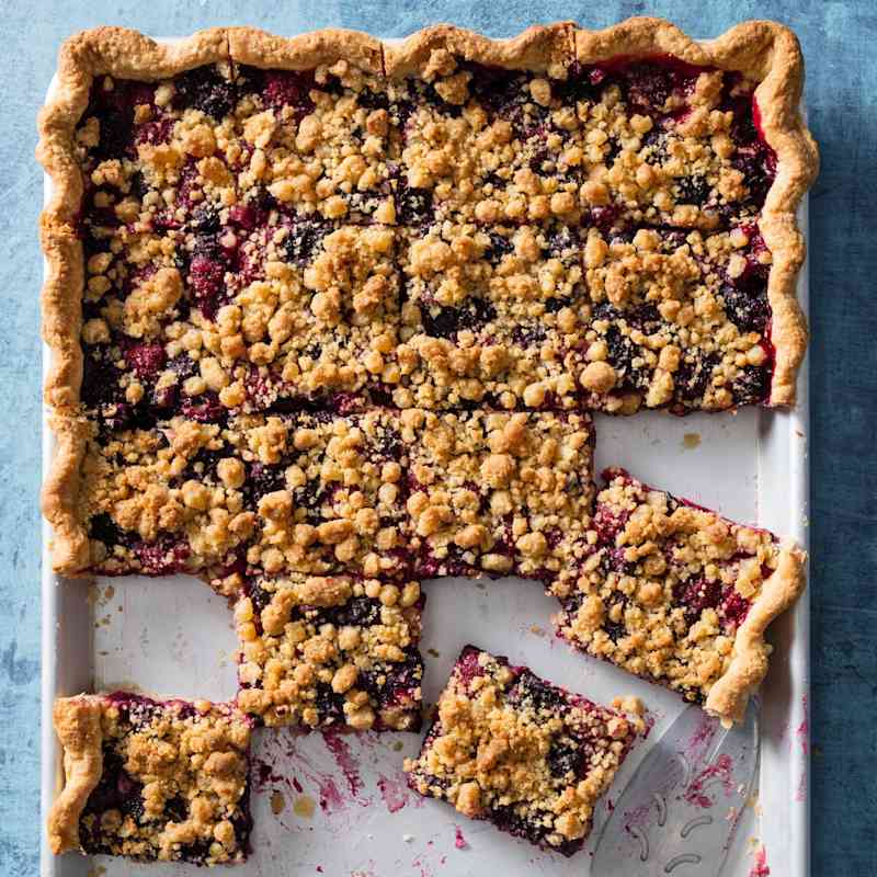 Triple Berry Slab Pie with Ginger-Lemon Streusel