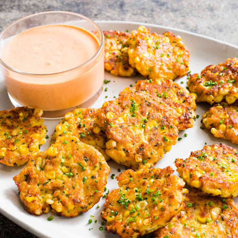 Southern Corn Fritters with Chipotle-Maple Mayonnaise