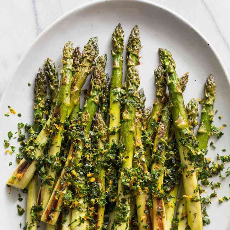 Roasted Asparagus with Mint-Orange Gremolata