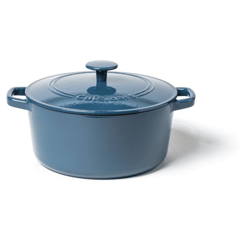 Crock-Pot 5 Quart Round Enamel Cast Iron Covered Dutch Oven Cooker, Slate  Gray