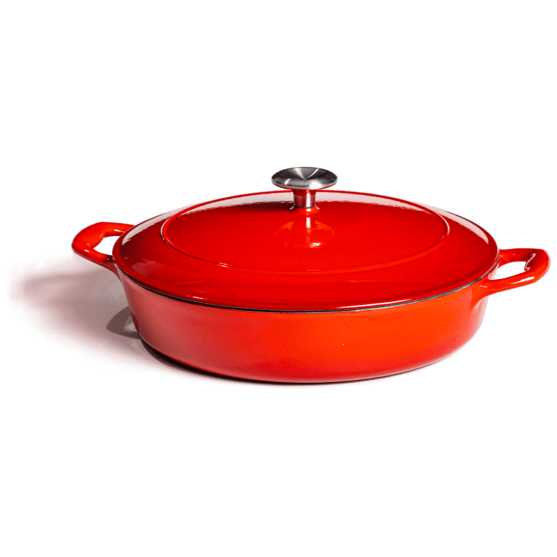 Segretto Cookware 3.6 QT Braiser Enameled Cast Iron Casserole Pan