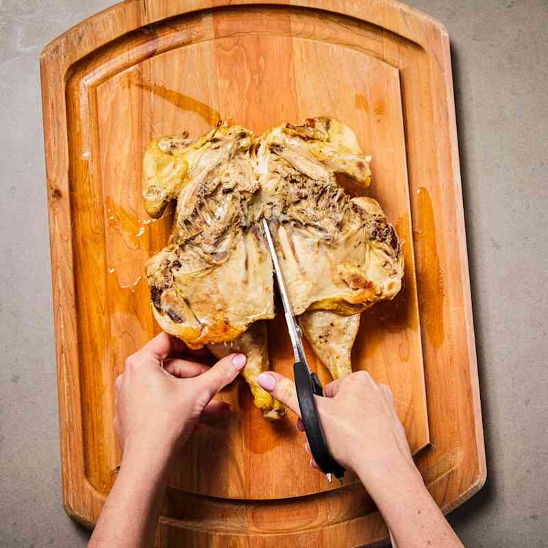 Carving a Butterflied Chicken