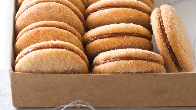 dulce de leche and cinnamon sandwich cookies