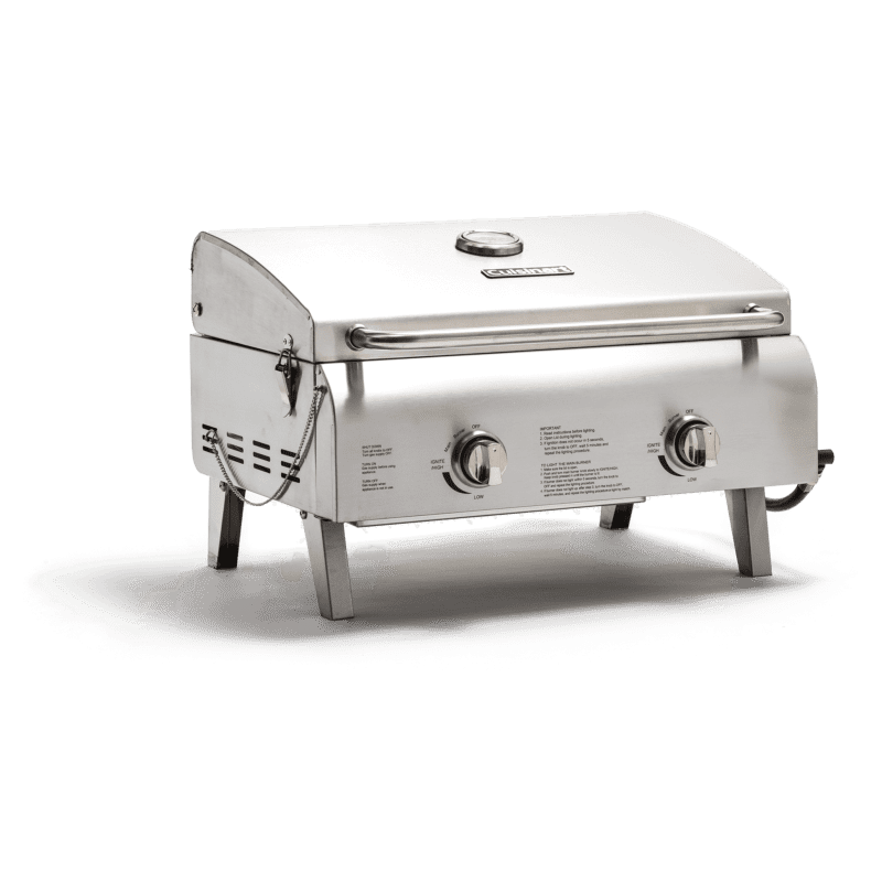 Basics Portable Propane Stainless Steel Tabletop Gas Grill, Two  Burner Table Top