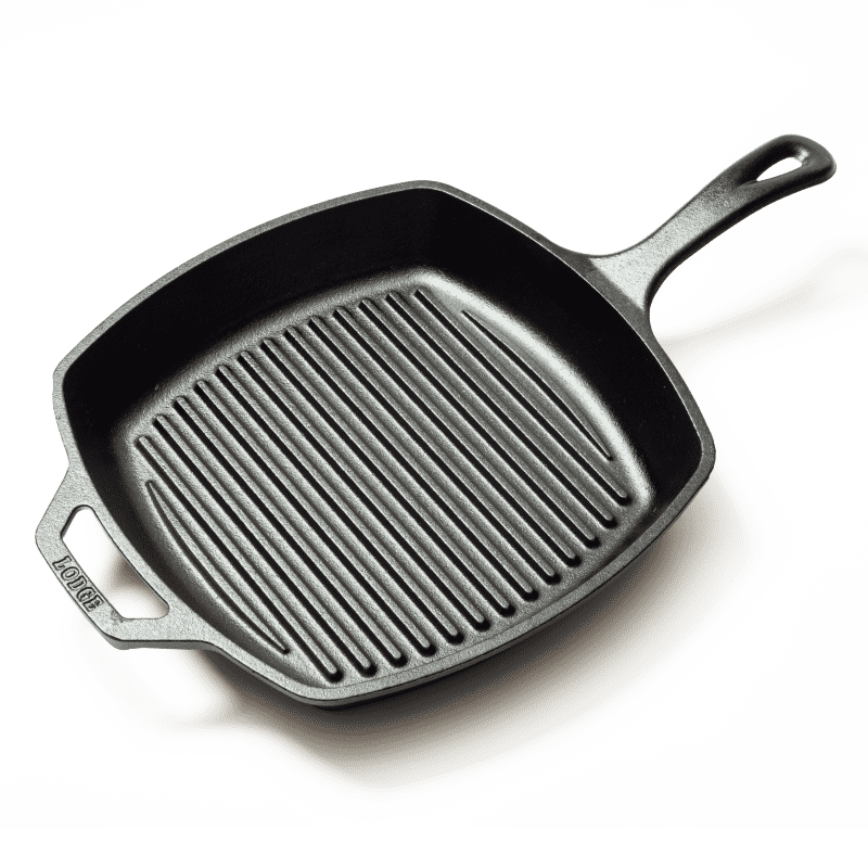 Lodge Chef Collection Grill Pan, Cast Iron, Chef Style, Square, 11 Inch