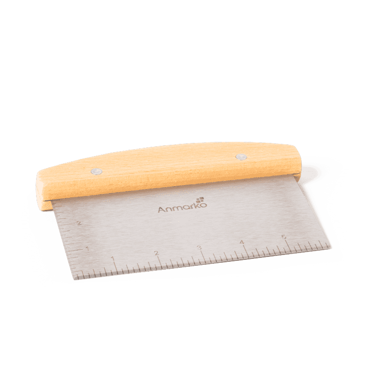 Anmarko Dough Cutter for Bread and Pizza Dough - Stainless Steel Metal Griddle Scraper Chopper - Multipurpose Bench Scraper Kitchen Utensil for Flat Top