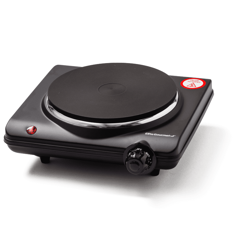 Elite Gourmet Cast-Iron Electric Burner, Black