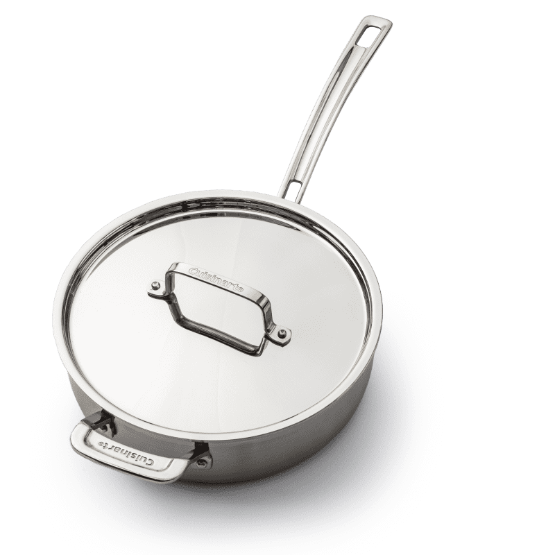 6 QT Tri-Ply Stainless Steel Non-Stick Sauté Pan with Lid,12 Inch Deep  Frying Pa