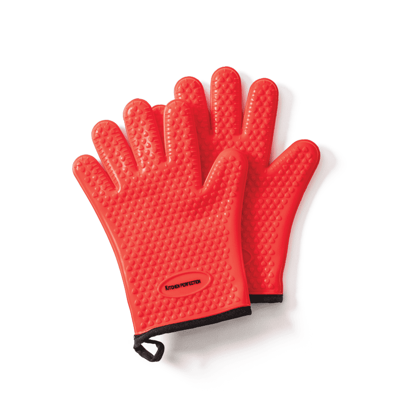 Grill Gloves, Silicone Oven Gloves, Heat-resistant Kitchen Gloves, Cooking  Insulation Tools, Grill Baking Tools * Red