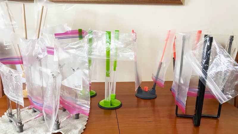 Reusable Bags Drying Rack with Baggy Holder
