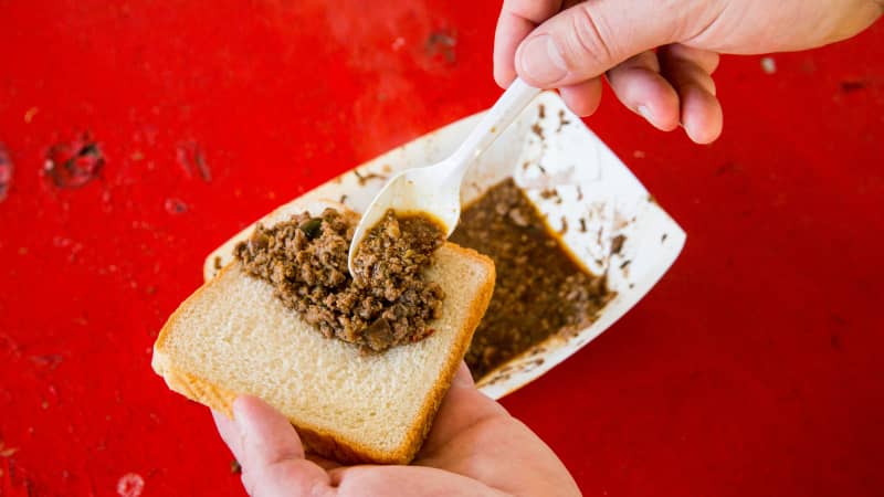 Cajun rice dressing at the Cochon de Lait Festival