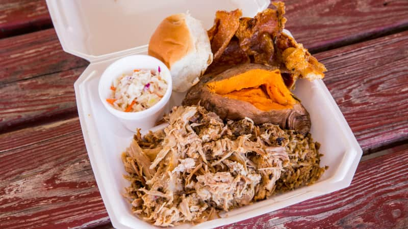 A plate of food at the Cochon de Lait