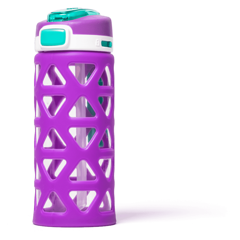 Puckator SPBOT01 450ml Children's Reusable Shatterproof Water Bottle with Flip Straw - Dinosauria Jr