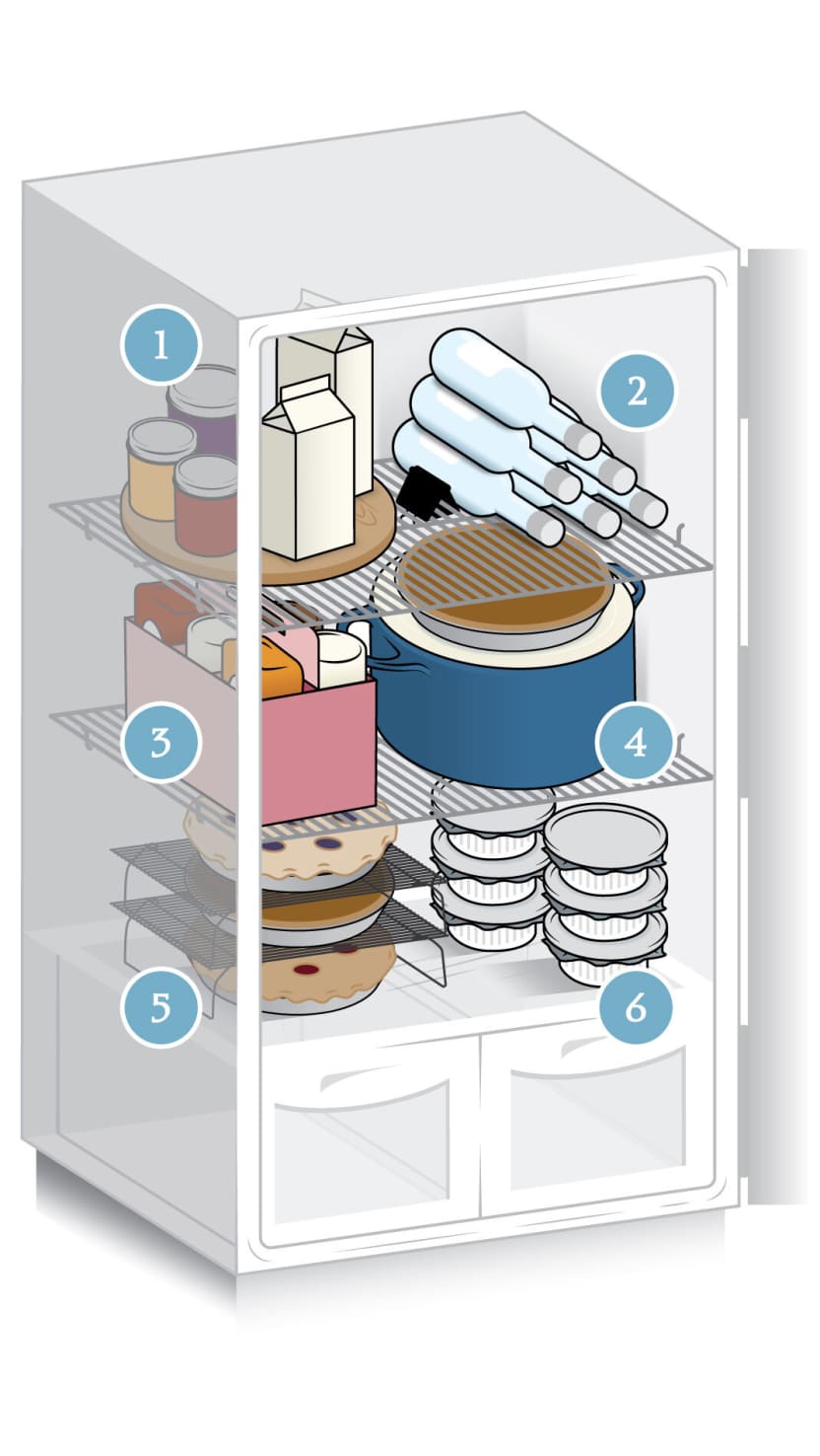 Organize Your Crowded Thanksgiving Fridge With Temporary Cardboard Shelves