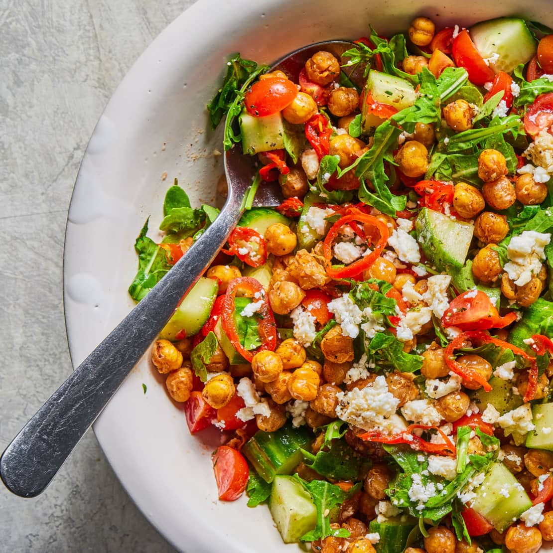 Chopped Salad with Spiced Skillet-Roasted Chickpeas