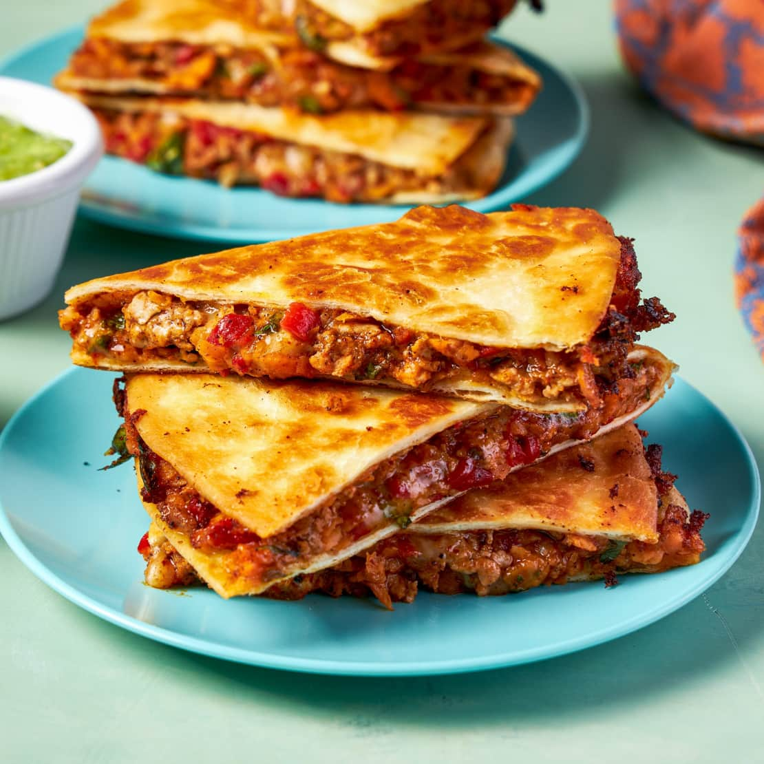 Chorizo and Sweet Potato Quesadillas for Two