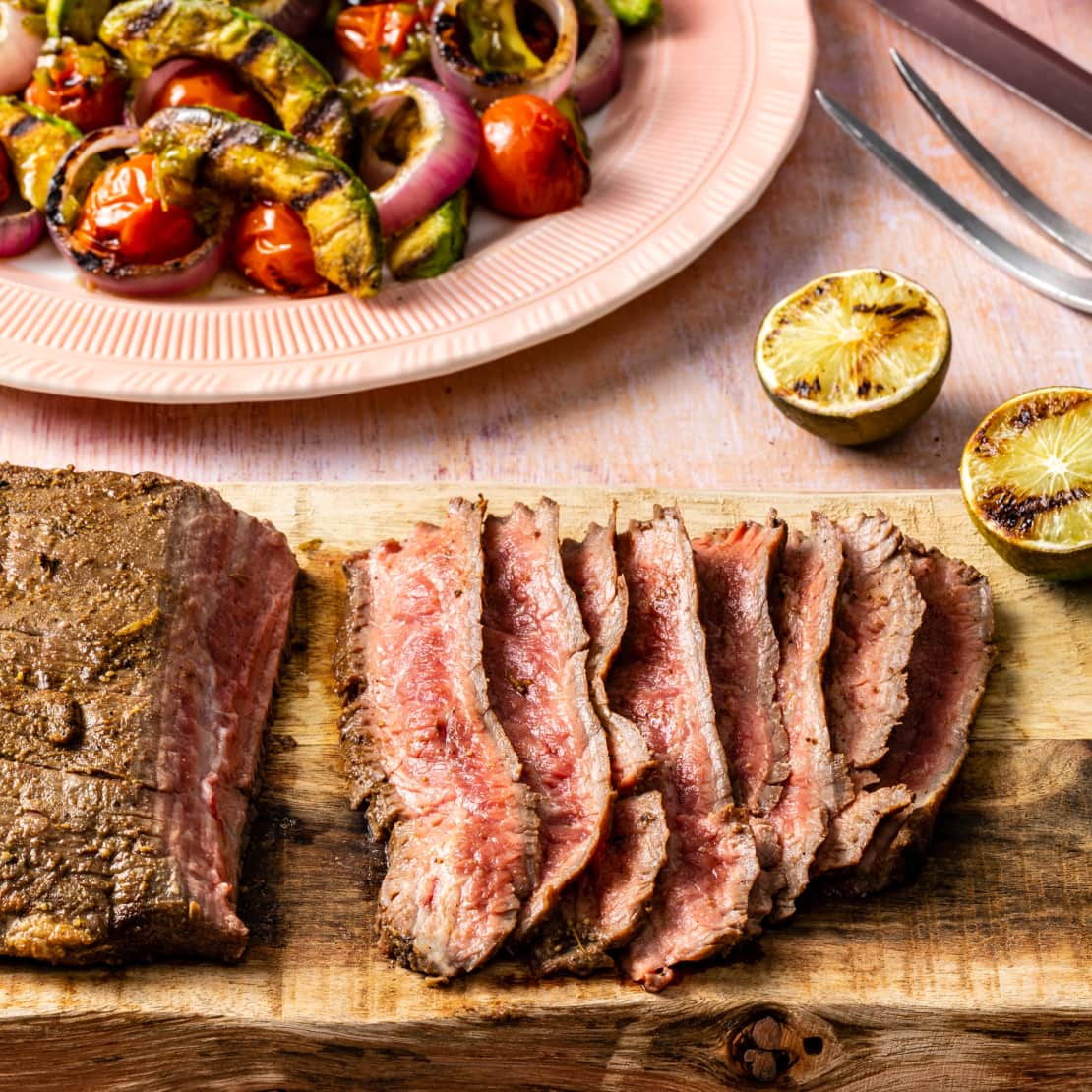 Flank Steak with Grilled Guacamole Salad