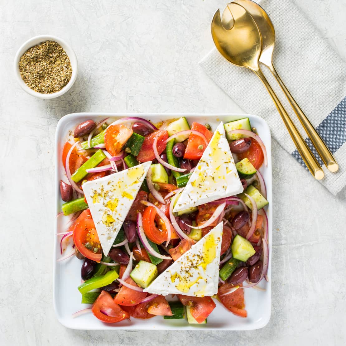 Horiatiki Salata (Hearty Greek Salad) for Two
