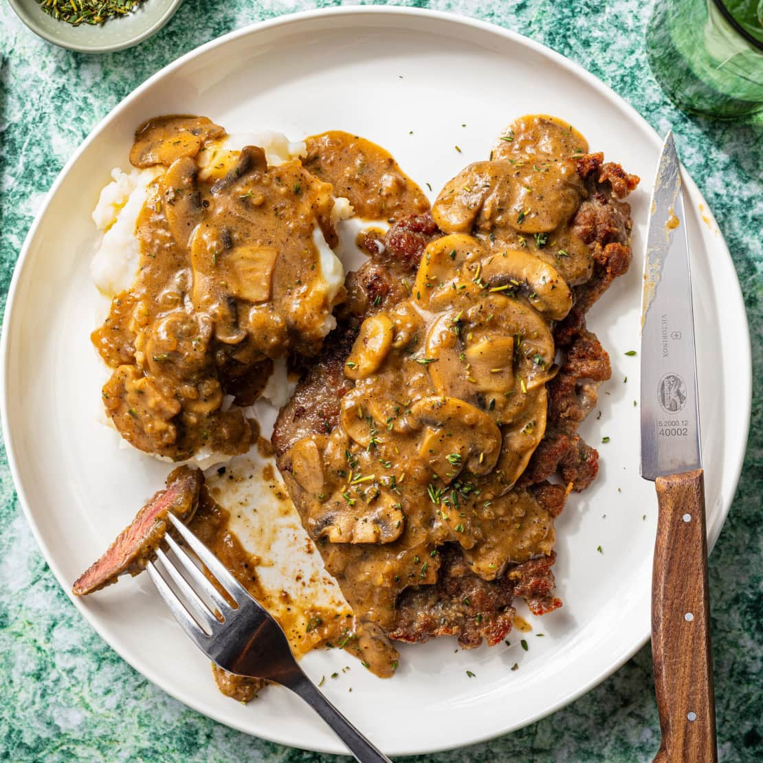 Minute Steaks with Mushroom Gravy