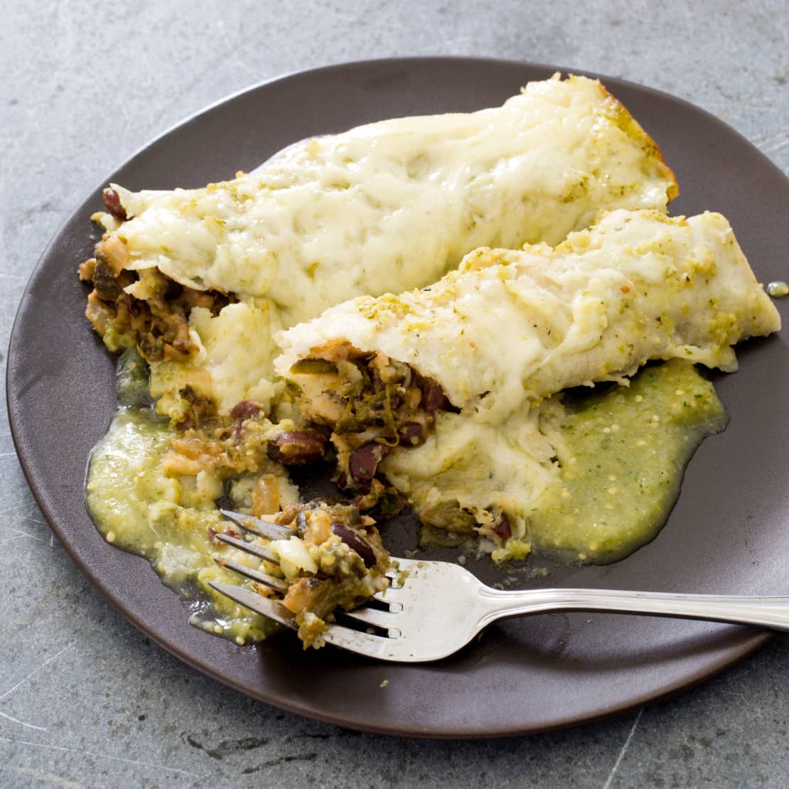 Roasted Poblano and Black Bean Enchiladas
