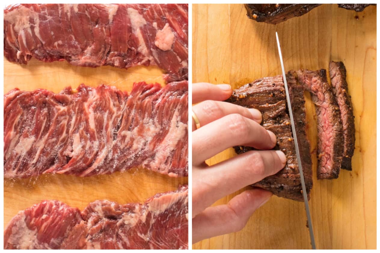 Cutting skirt steak on sale
