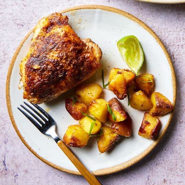 Chili-Spiced Chicken Thighs and Potatoes for Two | America's Test Kitchen
