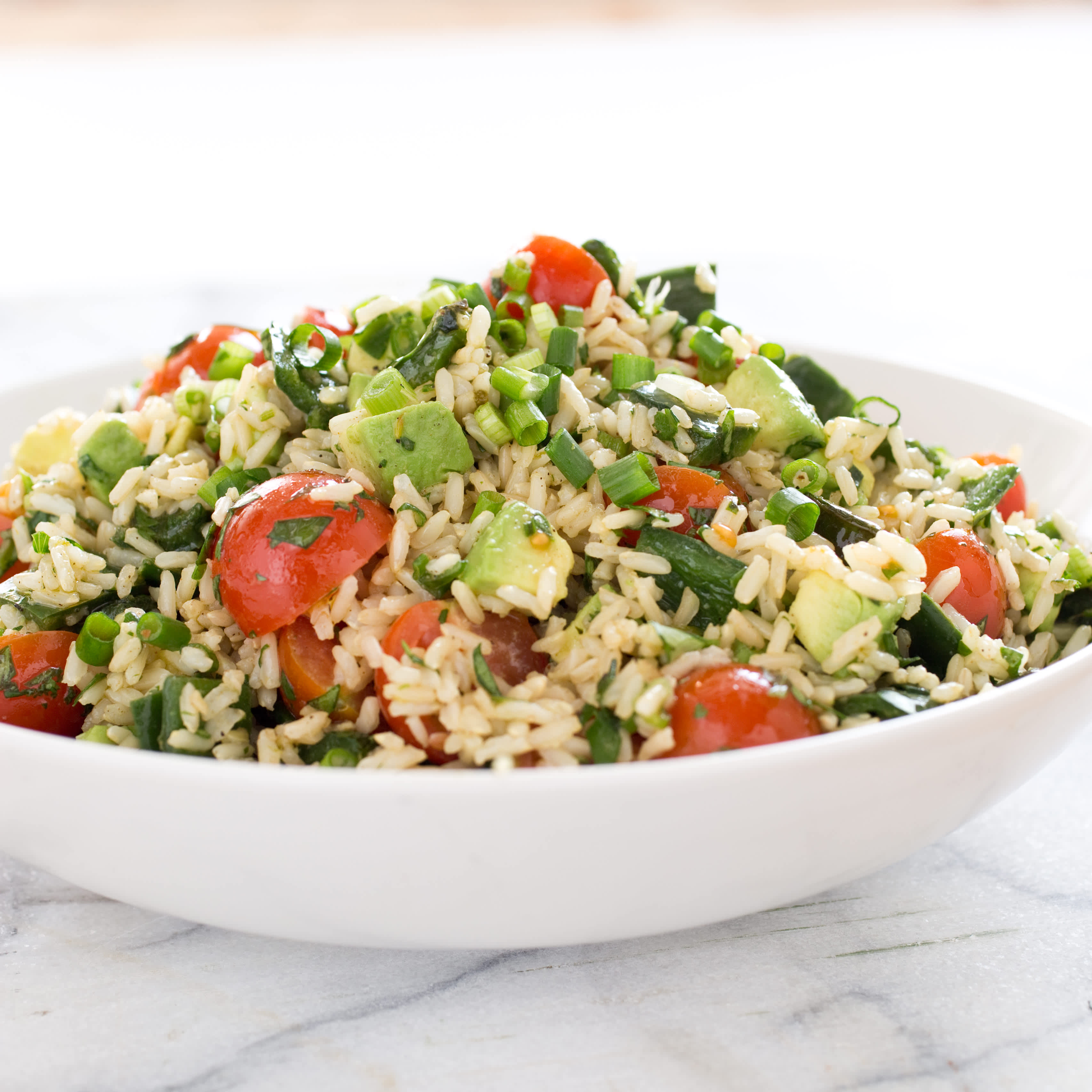 Brown Rice Salad with Jalapenos, Tomatoes, and Avocado | America's Test Kitchen