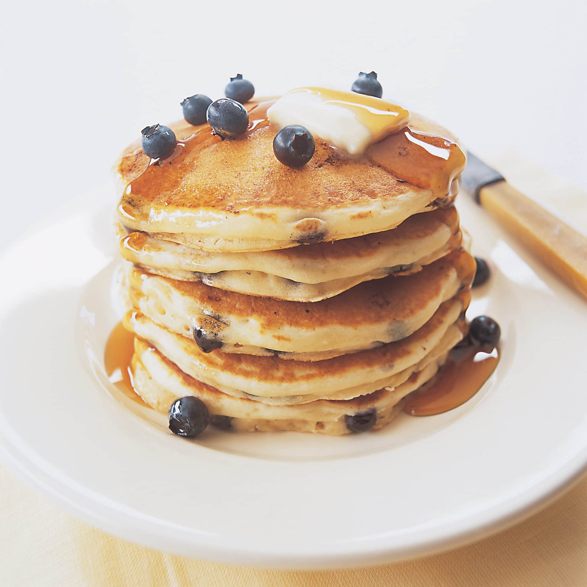 Lemon-Cornmeal Blueberry Pancakes | America's Test Kitchen