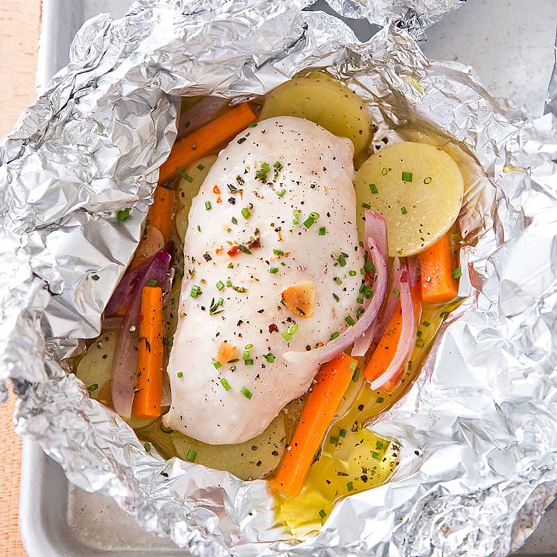 Chicken Baked in Foil with Potatoes and Carrots | America's Test Kitchen