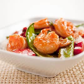 Stir-Fried Shrimp with Snow Peas and Red Bell Pepper in Hot and Sour Sauce | America's Test Kitchen