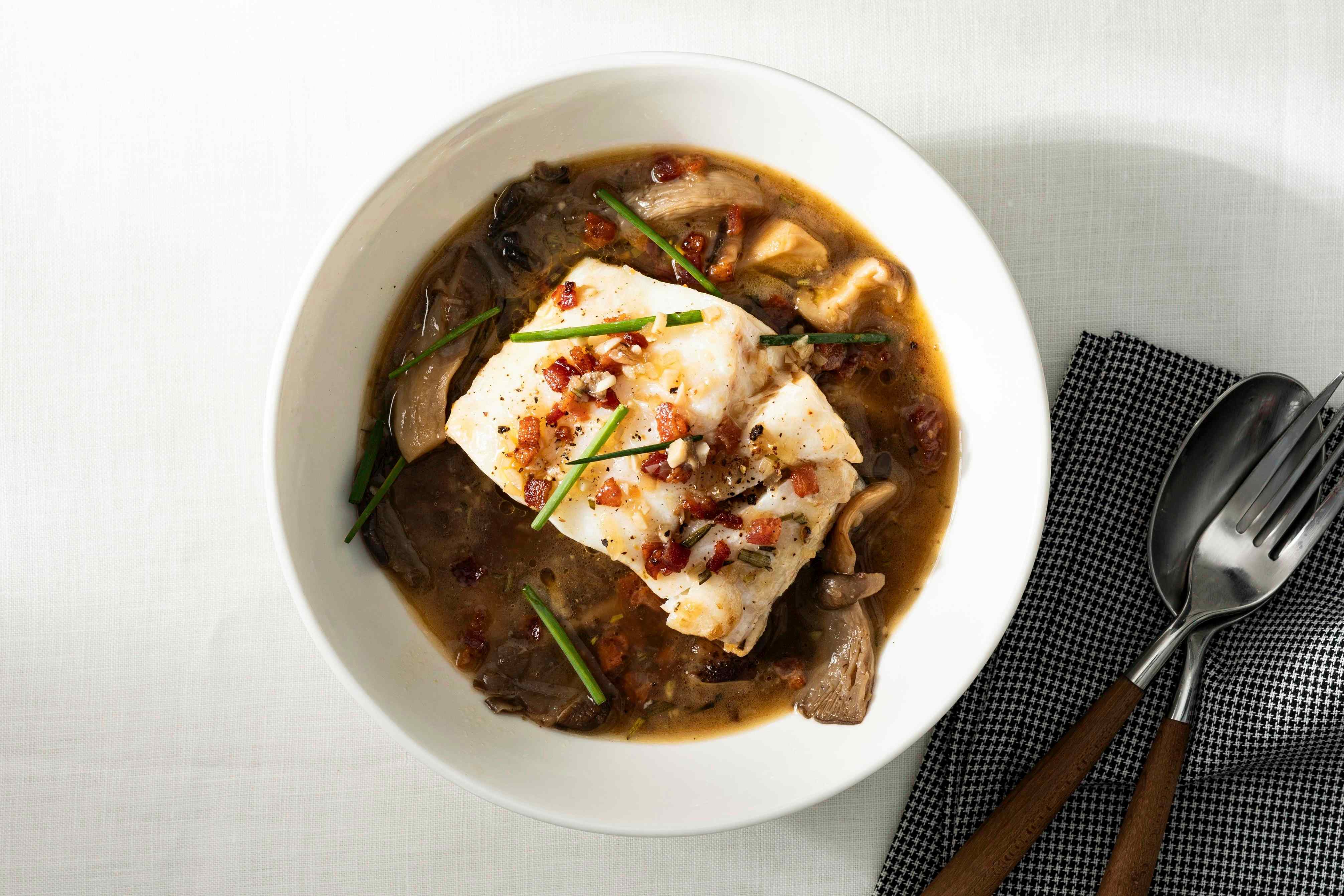 Brothy Cod with Mushrooms | America's Test Kitchen